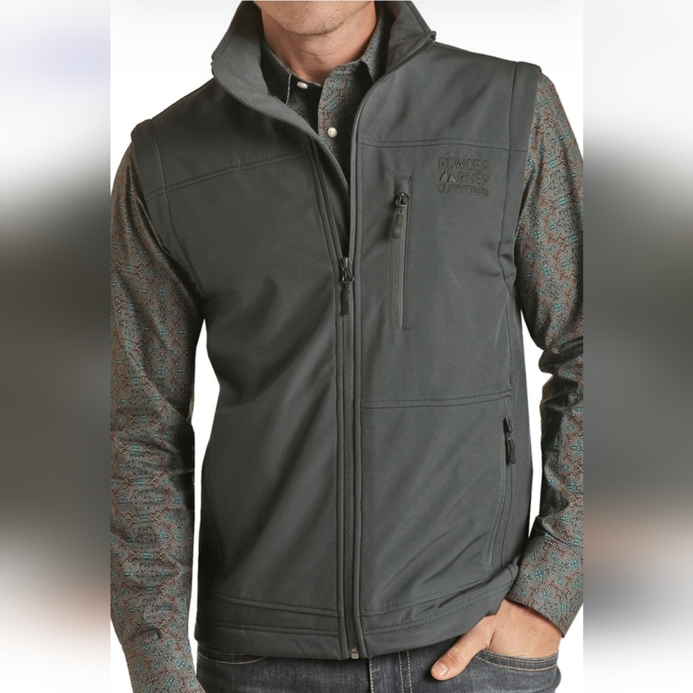 NWT mens Powder River Outfitters by Panhandle Vest Black
